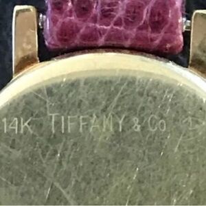 Tiffany & Co. 14K Gold Watch with Pink Leather Strap